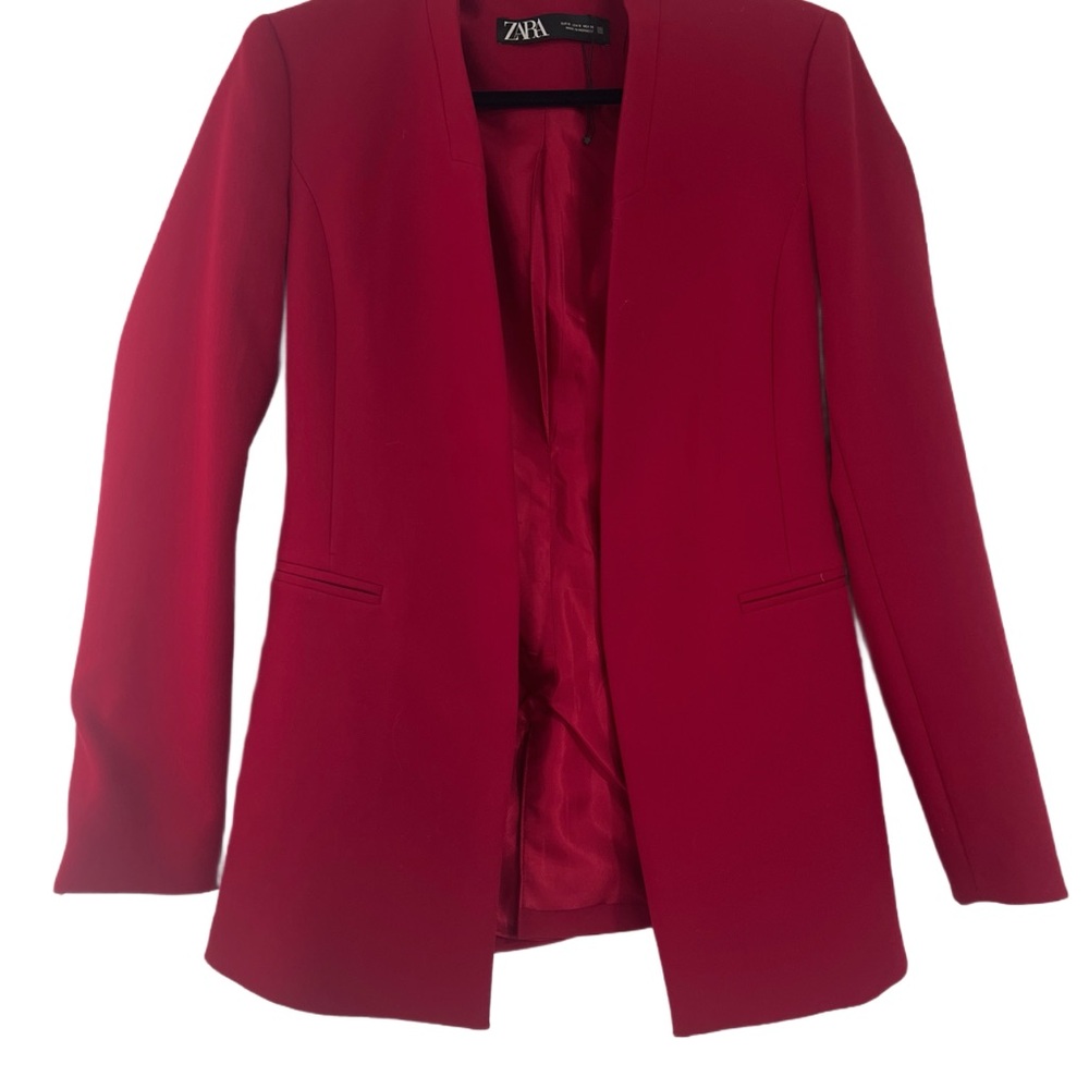Zara Red Tailored Blazer